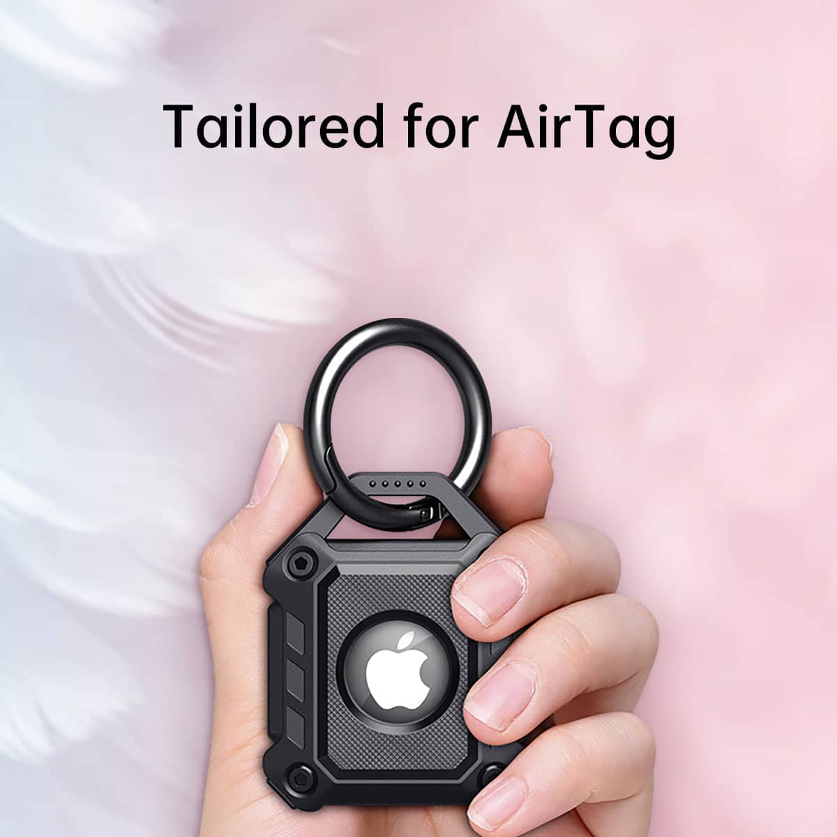 Waterproof TPU Protective Case for AirTag with Key Ring - Yellow - view 5