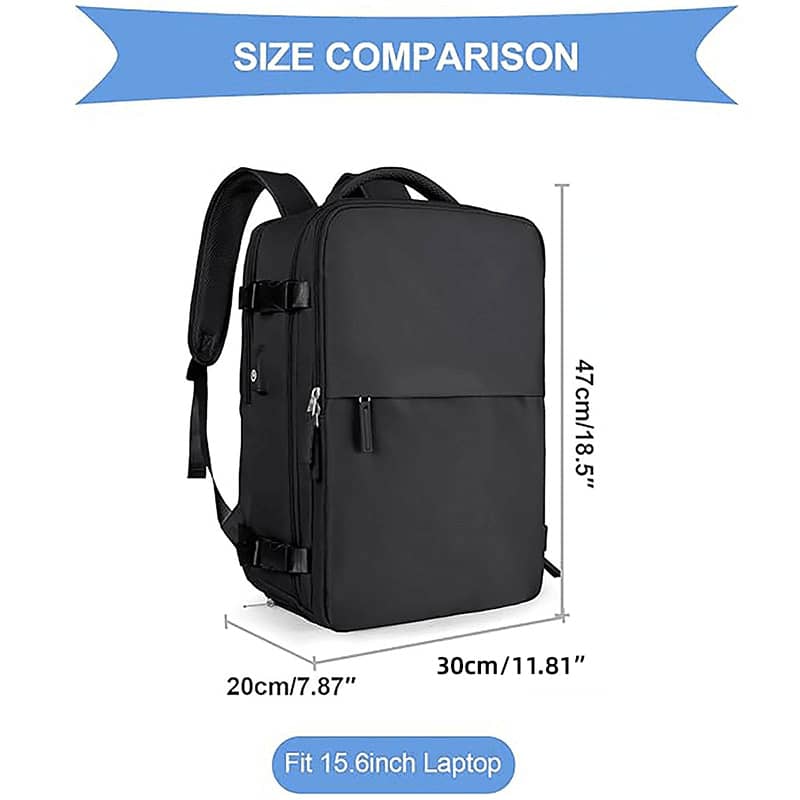 Waterproof Travel Backpack with Laptop Compartment - Grey - view 5