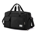Waterproof Travel Duffle Bag with Shoe Compartment - Black