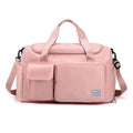 Waterproof Travel Duffle Bag with Shoe Compartment - Pink