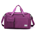 Waterproof Travel Duffle Bag with Shoe Compartment - Purple