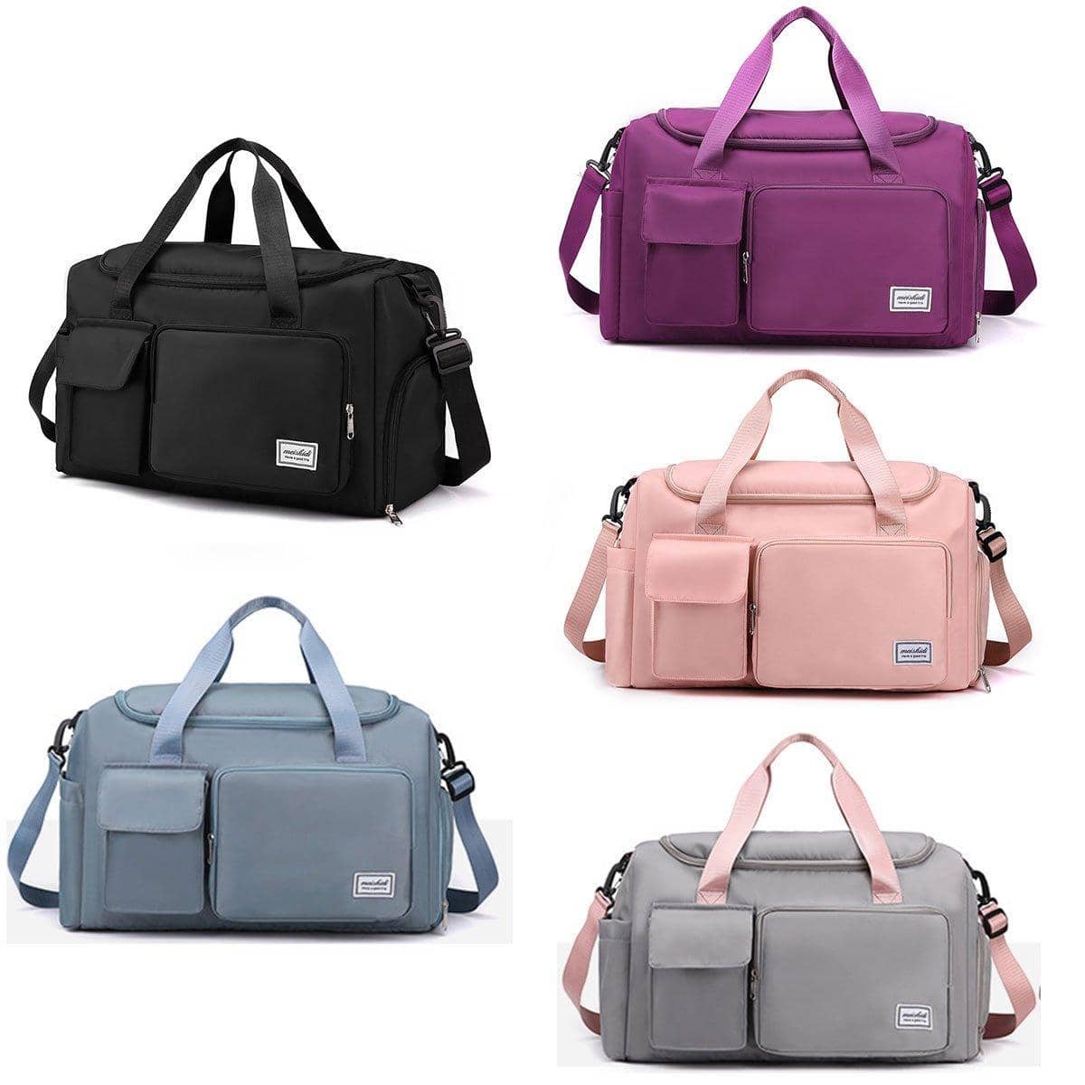 Waterproof Travel Duffle Bag with Shoe Compartment - Purple - view 3