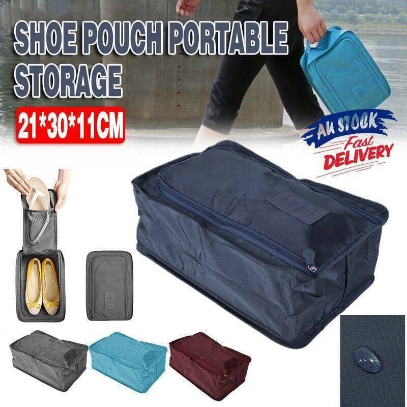 Waterproof Travel Shoe Pouch, Oxford Cloth - Light Blue - view 2