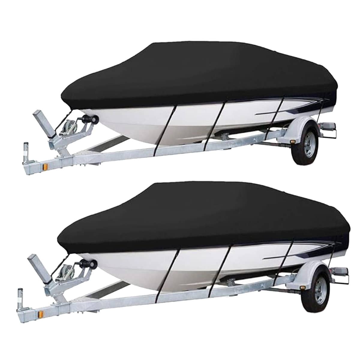 Waterproof V-Shaped Boat Cover, 190T Polyester - 700 x 320 cm - view 3