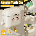 Waterproof Wall Mounted Rubbish Bin for Kitchen and Bathroom - 12 Litre, White
