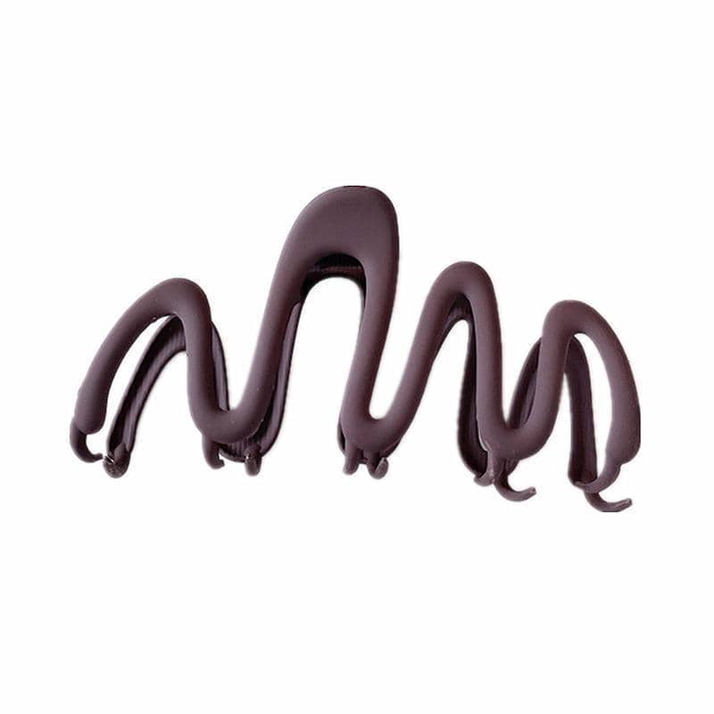 Wave Shark Hair Clip - Dark Coffee Brown