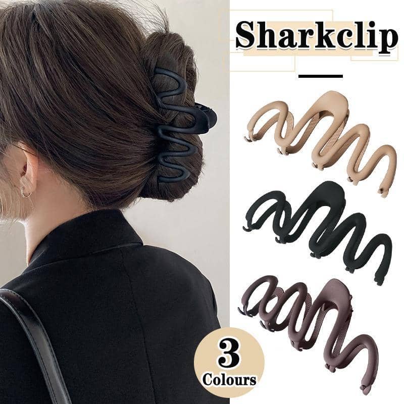 Wave Shark Hair Clip - Dark Coffee Brown - view 2