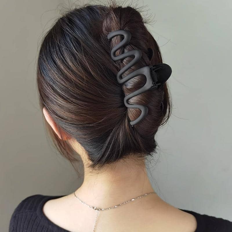 Wave Shark Hair Clip - Dark Coffee Brown - view 5