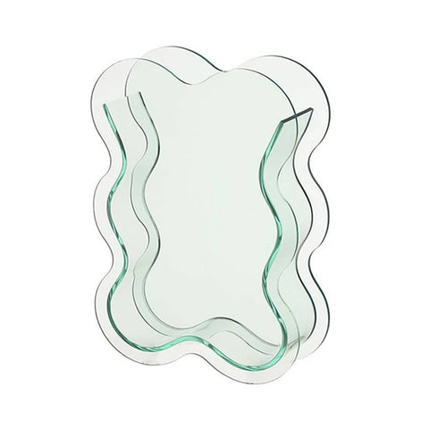 Wavy Edge Acrylic Flower Vase - Light Green