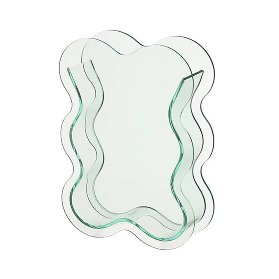 Wavy Edge Acrylic Flower Vase - Light Green