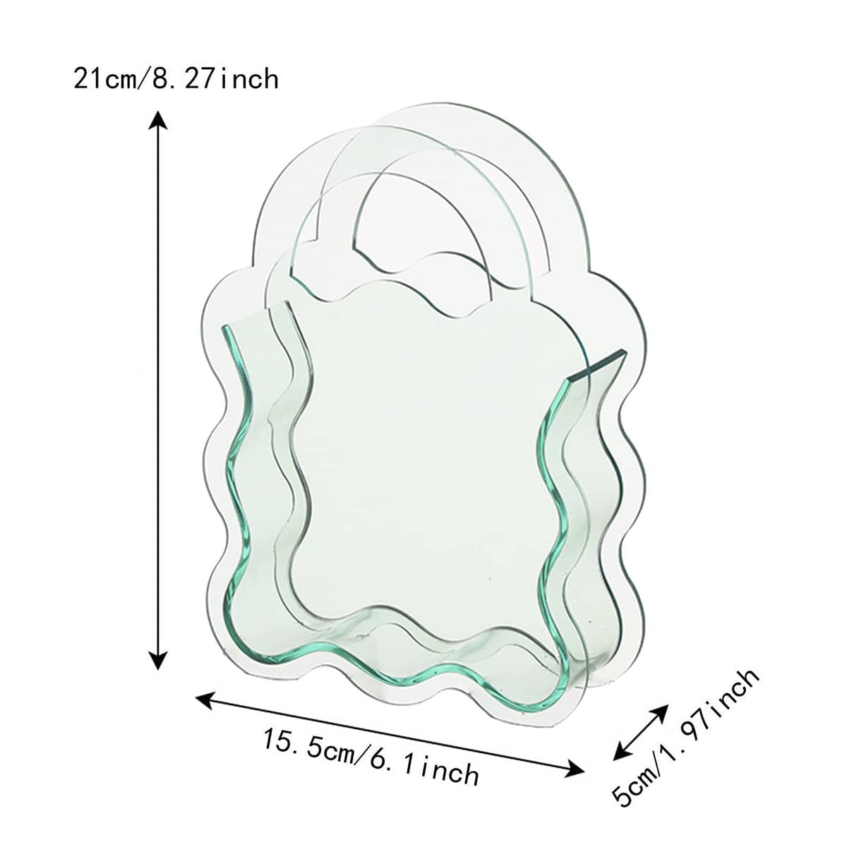 Wavy Edge Acrylic Flower Vase - Light Green - view 5