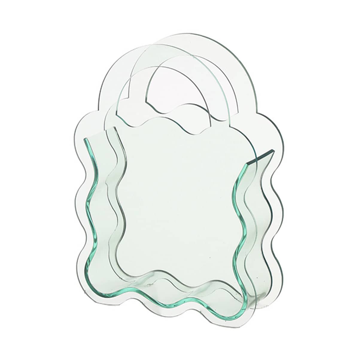 Wavy Handbag Shaped Acrylic Flower Vase - Light Green