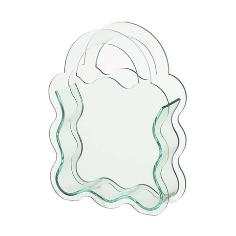 Wavy Handbag Shaped Acrylic Flower Vase - Light Green