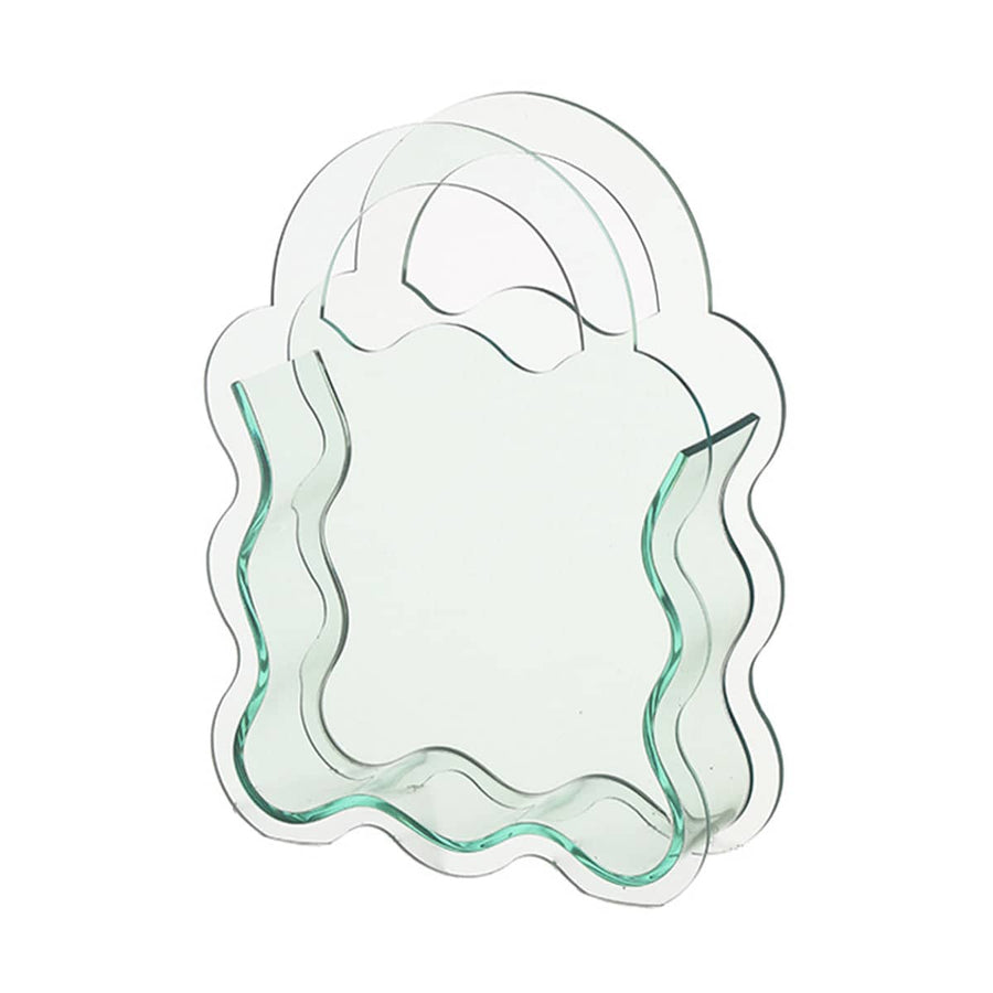 Wavy Handbag Shaped Acrylic Flower Vase - Light Green