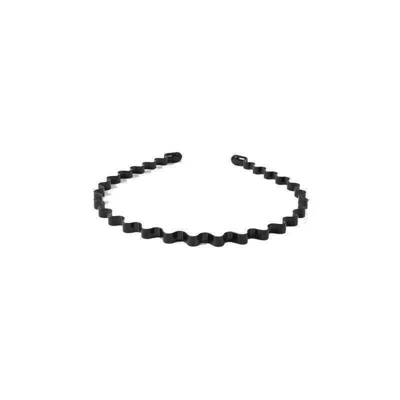 Wavy Metal Hoop Headband - Black, Pack of 5