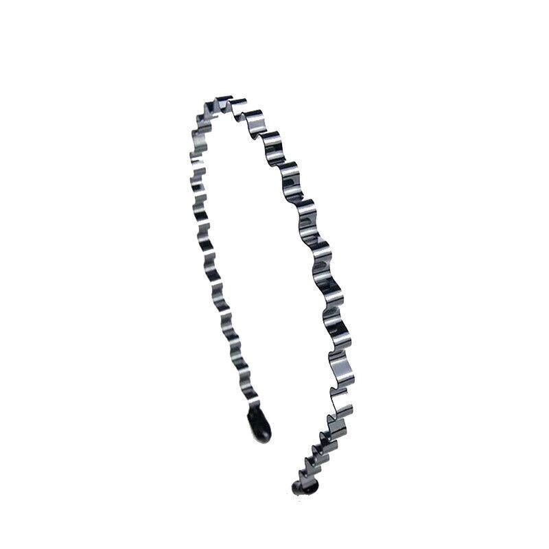 Wavy Metal Hoop Headband - Black, Pack of 5 - view 5