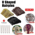 Wavy U Shaped Bun Hairpins 6 cm - Black, Pack of 100 - view 2