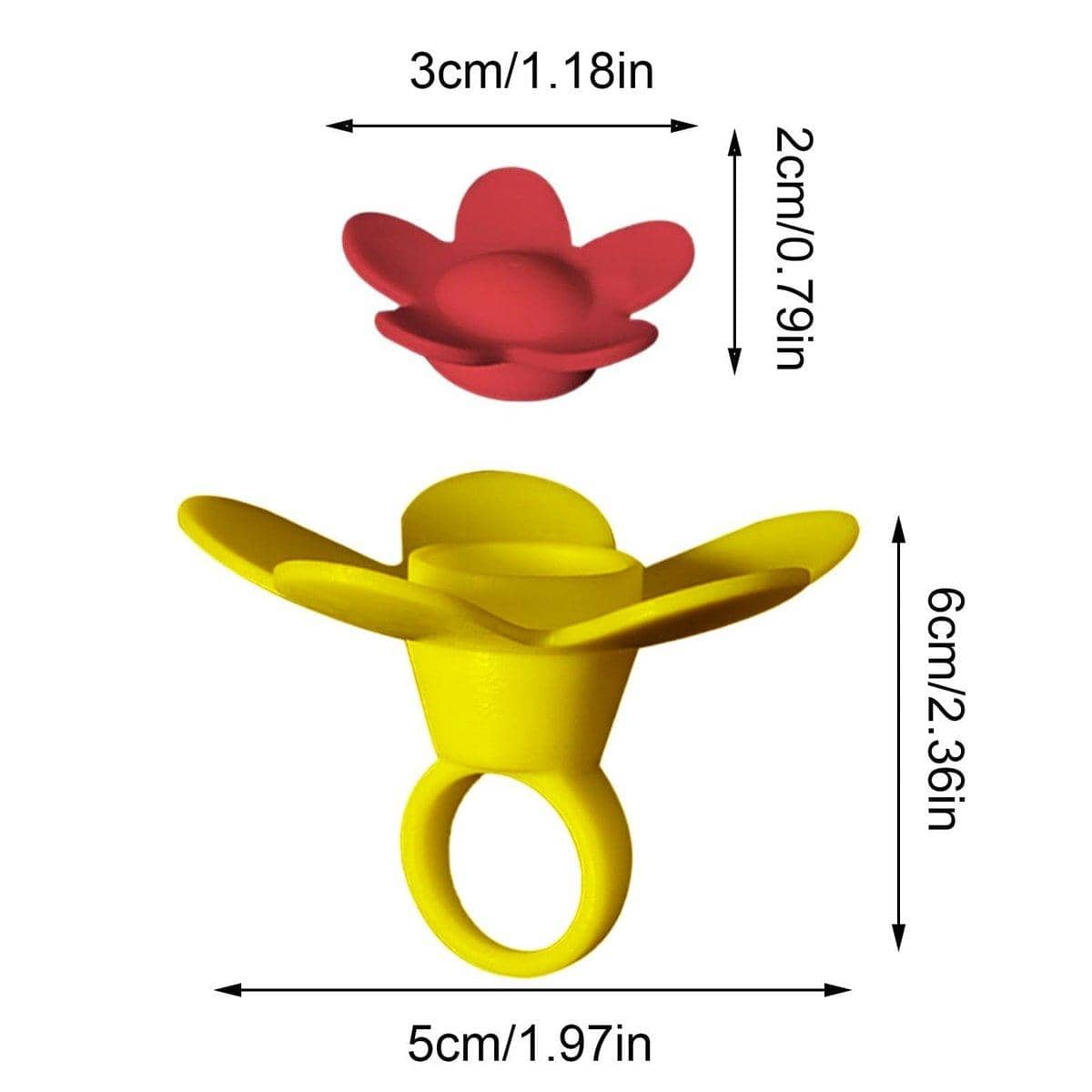 Wearable Hummingbird Feeder Ring - Red and Yellow - view 3