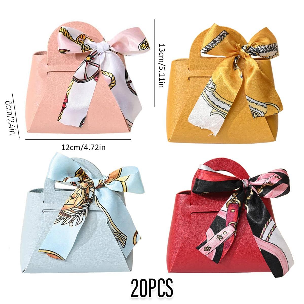 Wedding Candy Boxes Portable Gift Bags Pack of 20 - Red - view 4