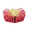 Wedding Candy Chocolate Boxes Hollow Rose Lace, Pack of 50 - Red