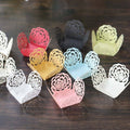Wedding Candy Chocolate Boxes Hollow Rose Lace, Pack of 50 - White - view 5