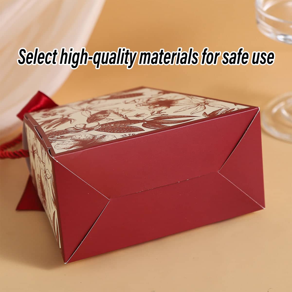 Wedding Candy Gift Boxes with Rope Handle, Pack of 50 - Red - view 5