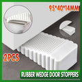 Wedge Door Stoppers for Floors and Carpet, Heavy Duty - Pack of 2, White
