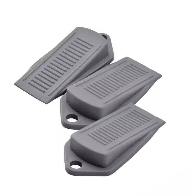 Wedge Door Stoppers, Pack of 3 - Grey