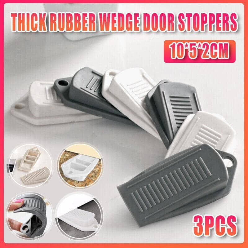 Wedge Door Stoppers, Pack of 3 - Grey - view 2