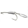 Weedless Jighead Worm Hook with Spinner Blade - Size 1/0, Pack of 2