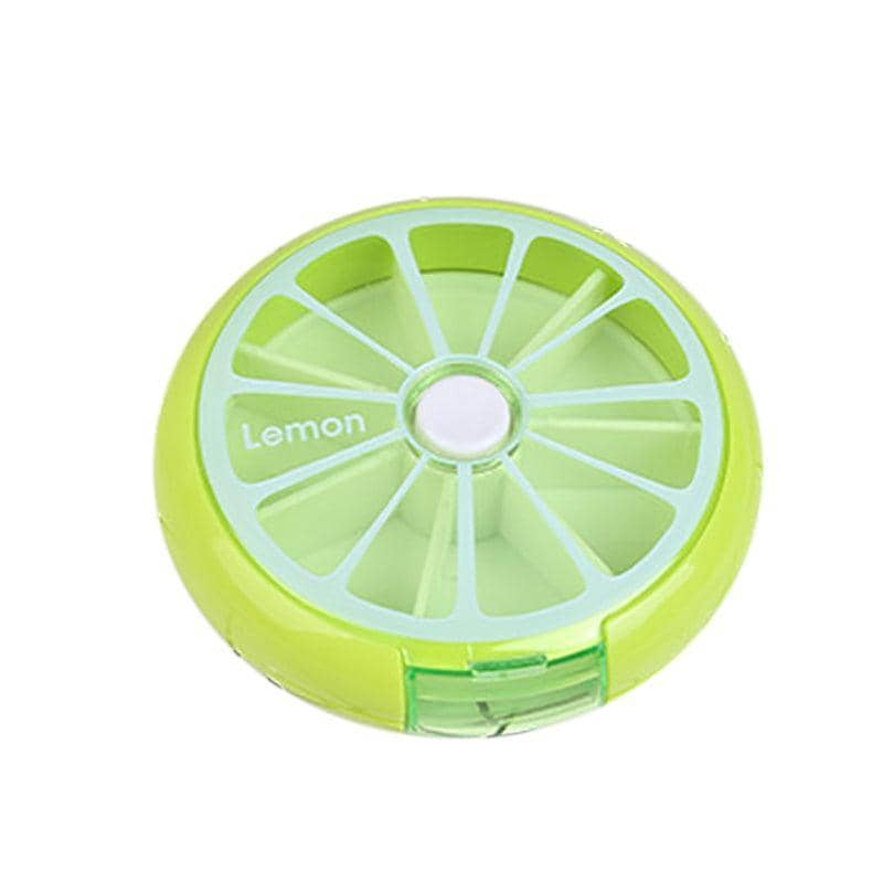 Weekly 7 Day Round Pill Organiser Case - Green