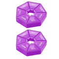 Weekly Pill Organiser, 7 Compartments, Pack of 2 - Purple