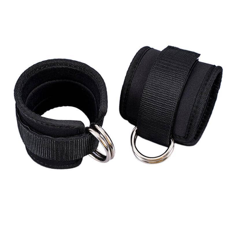 Weight Lifting Ankle Straps, Pack of 2 - Black