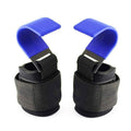 Weight Lifting Power Hooks with Wrist Straps, Pair - Blue