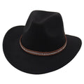 Western Cowboy Hat for Men and Women, Wide Brim - Black
