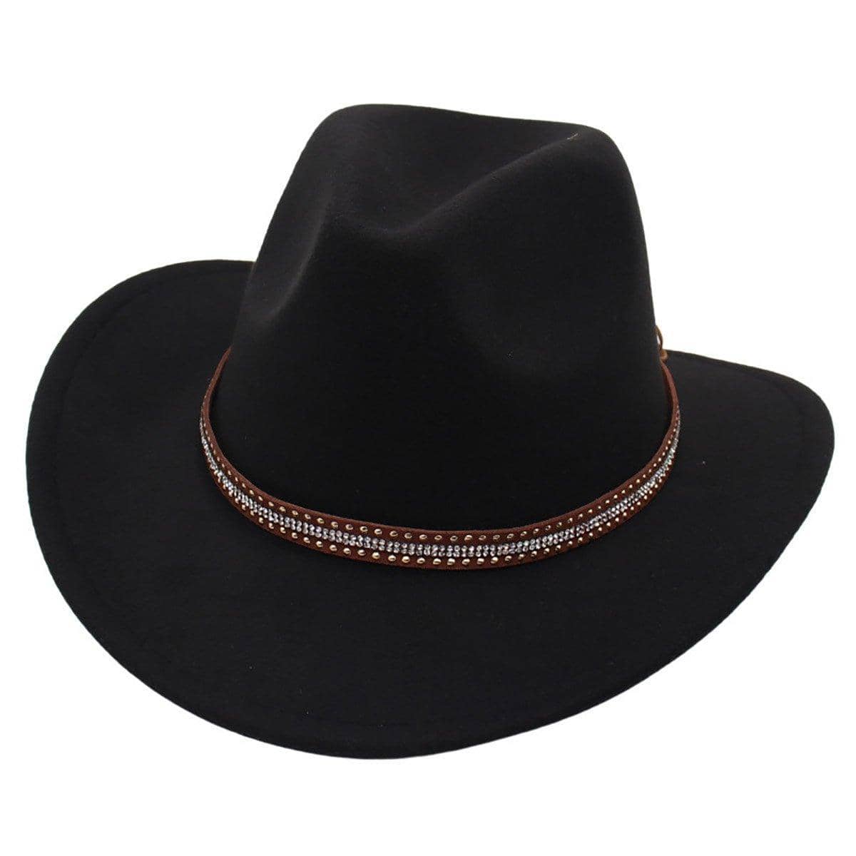 Western Cowboy Hat for Men and Women, Wide Brim - Black