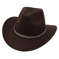 Western Cowboy Hat for Men and Women, Wide Brim - Dark Brown