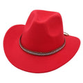 Western Cowboy Hat for Men and Women, Wide Brim - Red