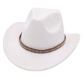Western Cowboy Hat for Men and Women, Wide Brim - White
