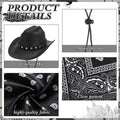 Western Cowboy Hat and Paisley Bandana Pet Costume Set - Black - view 5