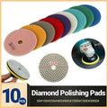Wet and Dry Diamond Polishing Pads for Granite and Marble, 10 cm (4 Inch) - 10 Piece Set
