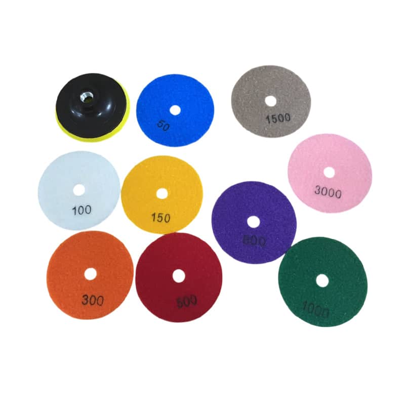 Wet and Dry Diamond Polishing Pads for Granite and Marble, 10 cm (4 Inch) - 10 Piece Set - view 2