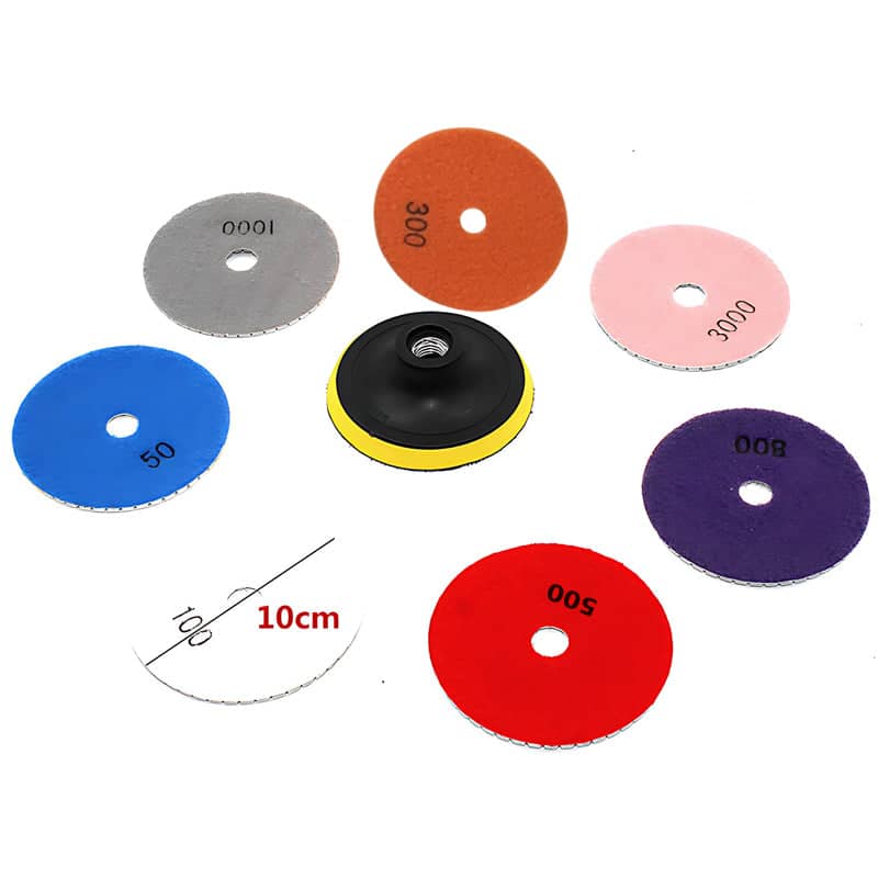 Wet and Dry Diamond Polishing Pads for Granite and Marble, 10 cm (4 Inch) - 10 Piece Set - view 3