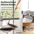 Wet and Dry Floor Scraper Sweeper with Rotating Head and Silicone Blade
