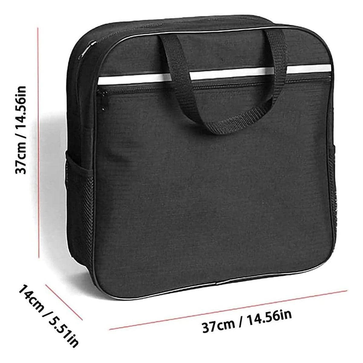 Wheelchair Rear Hanging Storage Bag with Reflective Strip - Black - view 3