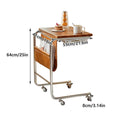 Wheeled Mobile Desk Side Table for Home Office with Lockable Wheels and Storage Pocket - view 3