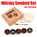 Whisky Smoker Kit with Solid Wood Lid and 5 Flavour Wood Chips for Cocktails and Beer