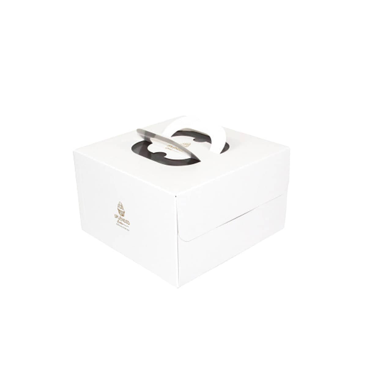 White Cake Boxes with Clear Window and Carry Handle, Pack of 20 - 6 Inches (15 cm)