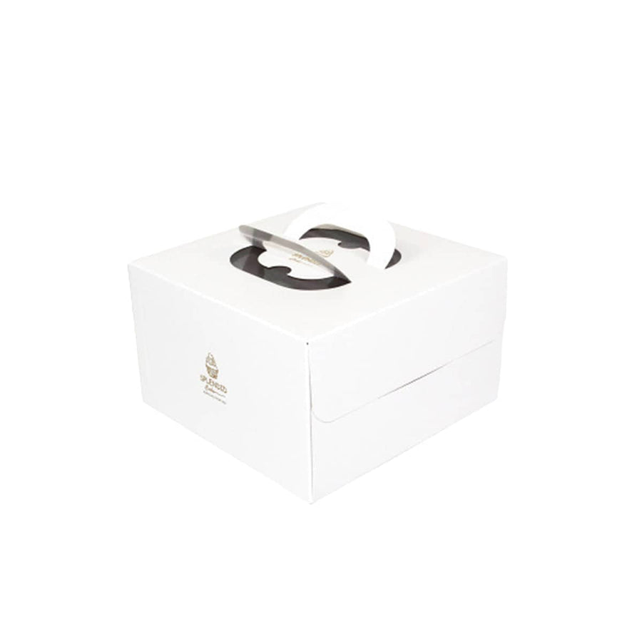 White Cake Boxes with Clear Window and Carry Handle, Pack of 20 - 6 Inches (15 cm)