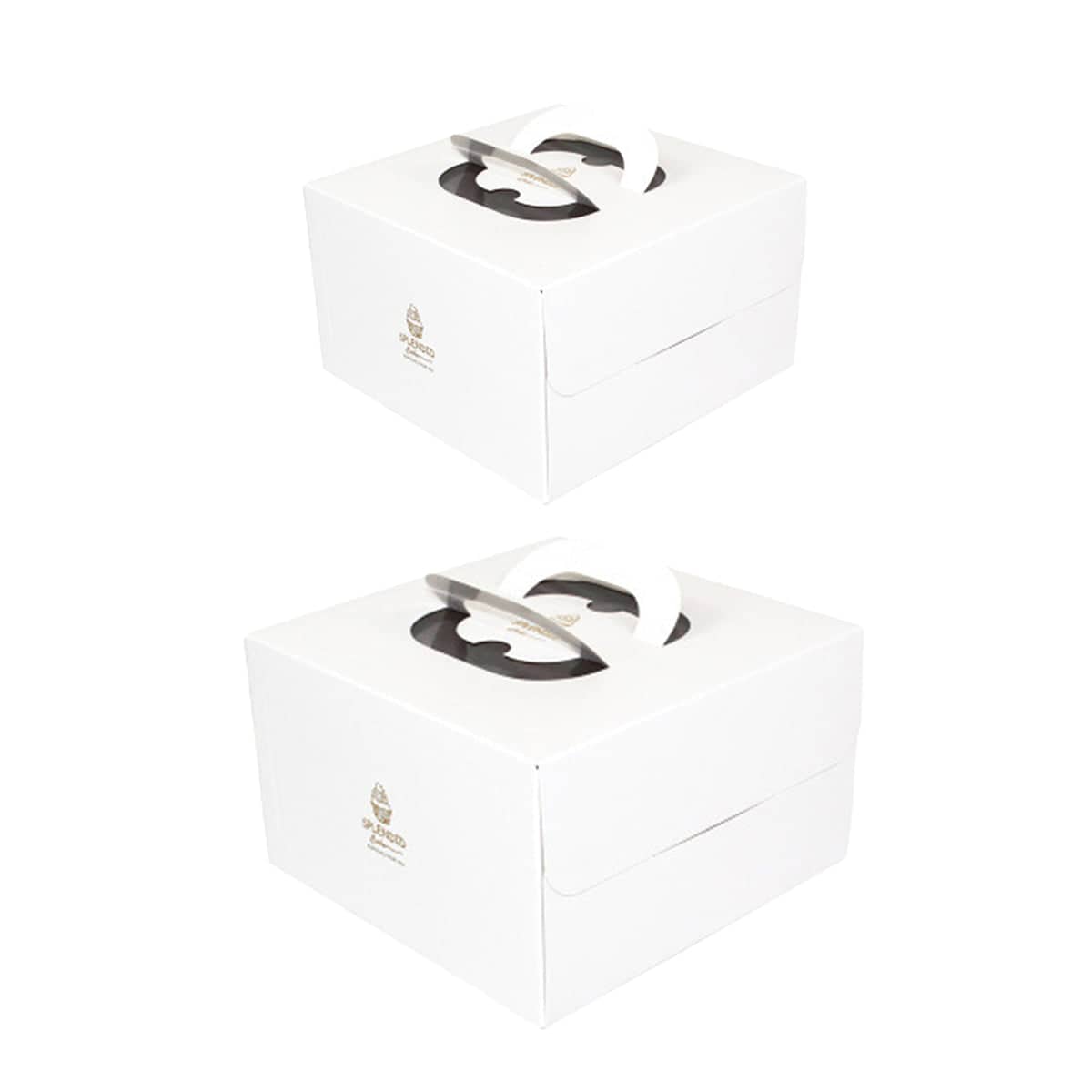 White Cake Boxes with Clear Window and Carry Handle, Pack of 20 - 6 Inches (15 cm) - view 3